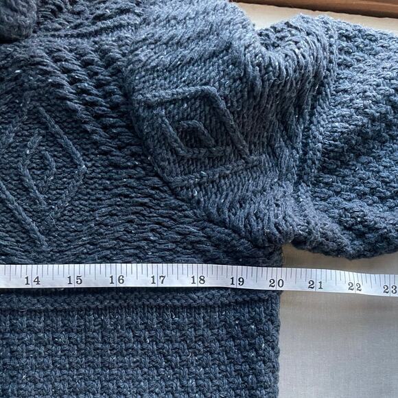 J.Jill Long Cable Knit Cardigan Sweater Navy Blue Will blend Size Medium Academy - Picture 10 of 12